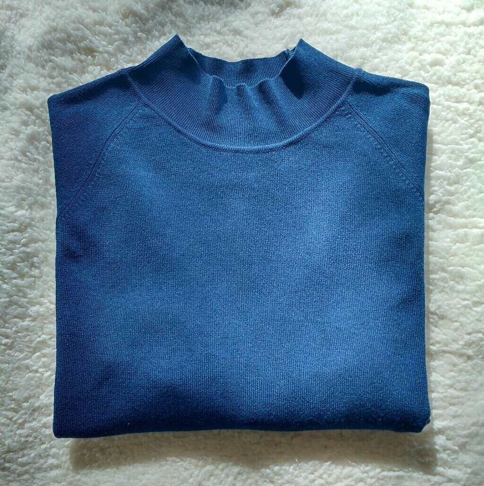 Light-Navy Mockneck - Talbots - Petites